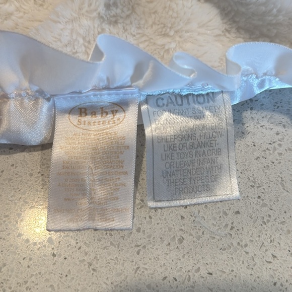 2010 Baby Starters White Polka Dot Bunny Rabbit Security Blanket Lovey Rattle - Picture 6 of 9